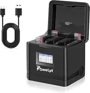 PoweLyt Hero 13 Battery Charger 1-Pack Portable 3 Slots Fast Charging Station with Type-C Charging Cable Hero 13 Camera Accessories Fully Compatible with GoPro Hero 13 Black Battery