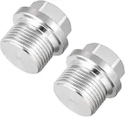 uxcell M22 X 1.5 Male Outer Hex Head Plug - 304 Stainless Steel Solid Thread Corrosion Resistant Bung Plug Pipe Fitting 2Pcs