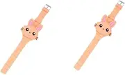 [BESTYASH] 2pcs Watch for Kids Returns Pallet Kidcraft Playset Kids Toys Watches for Kids Childrens Watch Kids Playset Silicone Watch Toy Cartoon Watch Bunny Toy Clamshell Toy Watch Rabbit