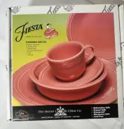 Fiestaware FLAMINGO 5 Pc Place Setting Dinner Salad Plate Soup Bowl Cup Fiesta