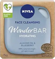 [NIVEA] WonderBAR Hydrating Face Wash (75g), Hydrating Face Cleanser to Refresh Skin, Vegan Face Cleansing Bar, Natural Face Wash with Almond Oil, Soap Free
