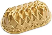 Nordic Ware USA Little Bundts Jubilee Cast Aluminium Loaf Pan, Gold, 26 x 15 x 7.5 cm