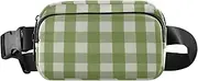 [Amooorous] Green Designer Squares Cute Fanny Waist Pack for Men Women Mini Belt Bag Travel Wallet with Adjustable Strap for Travel Shopping Running, green Designer Squares, 1 size