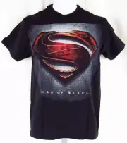 Mens NWT DC Comics Originals Super Hero Superman Man Of Steel Black T Shirt
