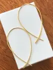 925 Sterling Silver Fish Hoop Threader Earrings Gold Oval Hoops 45mm(1.77")