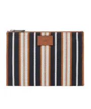 Multicolor striped canvas pouch One size multi-color