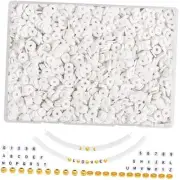 4500pcs Clay Beads Bracelet Making Kit, White Friendship Bracelet Kit Flat