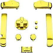 eXtremeRate Chrome Gold GBA Replacement Full Set Buttons for Gameboy Advance - Handheld Game Console NOT Included