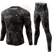 [CL convallaria] Thermounterwäsche Herren Atmungsaktiv Thermoaktiv Funktionsunterwäsche Innenfleece Skiunterwäsche Weich Thermo Unterwäsche Set Wärme Manner Lange Unterwäsche Sport Stil