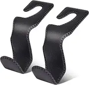 Leather Purse Hooks for Car, 2 Pack Car Purse Holder, Car Backseat Headrest Hooks Holders for Hanging Purses and Bags Coats Grocery Bag