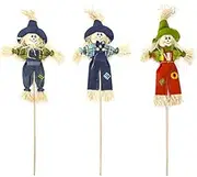 Roots & Shoots SET 3 GARDEN BOY SCARECROW GARDEN DECORATION STICK ORNAMENT NOVELTY BIRD SCARER