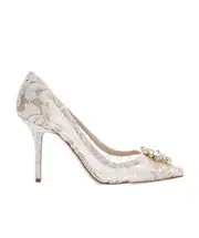 Dolce Gabbana Bellucci Lace Embellished Pumps 37.5,38.5,38,39.5,39,40.5,40,41 White