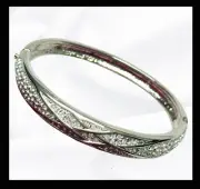 Jackie O Jaqueline Kennedy Silver Tone Bangle Bracelet Camrose Kross JBK Jewelry