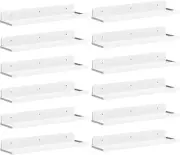Floating Shelves for Wall, 12 Pack White Acrylic Shelf 15" Room Decor for Bookca