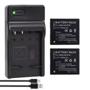 2x Battery +Charger for Panasonic Lumix DMW-BCK7 DMC-SZ5 DMC-SZ7 DMC-TS20 TS25
