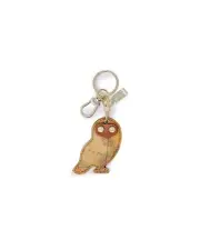 Alviero Martini Prima Classe Owl Keychain Geo Map Style Women Beige Rings