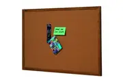 Quartet 90x60cm Corkboard Oak Frame Wall Hanging Pin Board Stationery Brown