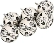 Ceramic Knob,Cabinet,Furniture Pull Handles,Door Pull,Drawer Pull Handle,6 Pieces Vintage Shabby Knobs Black and White Floral Hand Painted Ceramic Pumpkin Cupboard Wardrobe Cabinet Drawer Door Handle