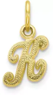 10K Yellow Gold Initial K Charm 10C763K