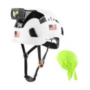 GREEN DEVIL Safety Hard Hat with Rechargeable Headlamp Light and Helmet Liner...