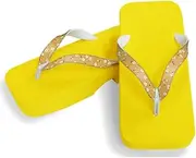 Hajime(一歩) [One Step] [Hajime] Geta Geta Clogs, Soft and Water Resistant, Made of Sponge, 11.2 inches (28.5 cm), YL/Cherry Blossom x Yellow, Cherry Blossom x Yellow (Cherry Blossom x Yellow/28.5), Sakura ×