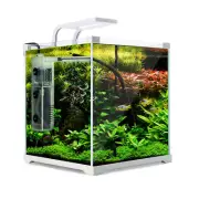 Dynamic Power Aquarium Fish Tank 16L Starfire Glass Pump and Filter White New