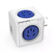 Allocacoc Powercube 4 Power Outlets + 2USB Corldless pop up BLUE Local Stock