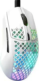 SteelSeries Aerox 3 Snow 6-Button 59g Gaming Mouse - IP54 Water Resistant - 18K CPI Optical Sensor - Prism 3-Zone RGB Illumination