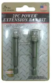 2 Piece Power Extension Bar Bit For Reaching Into Tight Spaces, 2.5" Long, 3/8"