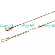 Solid 18K Rose Gold Filled Tarnish-Resist 1mm Snake Chain Necklace 16"~18" K021R