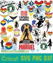 CAPTAIN MARVEL MARVEL SVG, DESIGNS BUNDLE, CUT FILES, SVG for Cricut