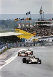 Carlos Pace Surtees TS16 Ford leads John Watson Brabham BT42 Ford - Old Photo
