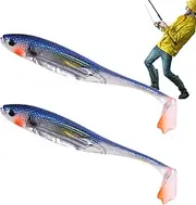 Fishing Lures for Freshwater and Saltwater - Fishing Lures Baits with Paddle Tail | Realistic Swimbait T Tail Wear Resistant Fish Accessories for Trout Walleye Pike Freshwater Saltwater