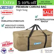 Kings Deluxe Single Swag Premium Canvas Bag 400GSM Polycotton Ripstop Canvas