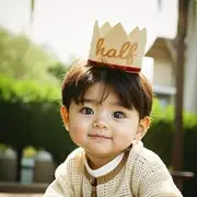 Nenluny Half Birthday Hat Boho Cake Smash Crown for 6 Month Baby Mini Photo Prop Half Birthday Crown
