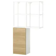 ENHET storage combination, white/oak effect, 80x32x150 cm