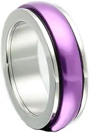 Purple Spinner Ring for Anxiety, Fidgeting, Fun, Boredom, Test Anxiety, Relieving Stress, Smooth spin with our patent pending design hypoallergenic Size 5-13 by Serenity Ring