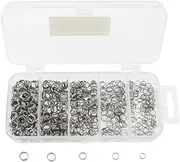 Stainless Steel Fishing Rings Fishing Split Rings, 500Pcs Fishing Split Rings Kit Stainless Steel Split Rings Fishing Tackle Ring Connectors Flat Split Rings Duty Double Split Rings with Storage Box