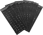SEWACC 10pcs Black Keyboard Stickers with White Lettering Replacement Keyboard Skin for Laptop Easy to Apply and Remove for Language Learning