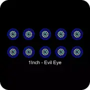 Sheet of 10 Evil Eye Lucky Hamsa Rhinestone Transfer Hotfix Bling Iron On