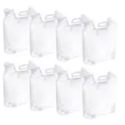 8pcs 2.6 Gallon Collapsible Water Container Bag 10L Clear Plastic Storage