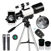 Telescope for Adults & Kids, 70mm Aperture Refractor (15X-150X) Portable Trav...