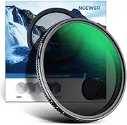 NEEWER 58mm Variable ND Filter ND8-ND128 Camera Lens Filter (3-7 Stop) No X Cross Neutral Density Ultra-Slim HD Filter with 30 Multi-Layer Nano Coatings Waterproof, Cleaning Cloth Included