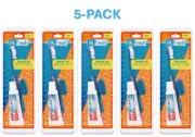 **5 PACK** Dr. Fresh Toothbrush Travel Kit w/ Crest plus+ Paste & Brush Head Cap