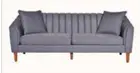 VILLIERS 3-SEATER FABRIC SOFA COUCH SETTEE CHARCOAL
