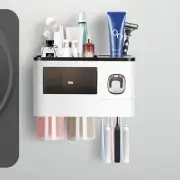 Toothbrush Holder for Bathrooms Wall Mounted, Automatic Toothpaste Dispenser