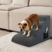 Pawz 4 Steps Pet Stairs for Bed Sofa High Density Foam Dog Ramp Non-Slip Ladder