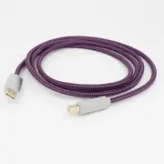 OCC Silver Plated Audio Grade USB Cable A-B Type Cable with Gold Plated USB Plug