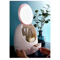 在飛比找蝦皮商城精選優惠-化妝箱 帶LED燈 化妝品 蛋款收納箱 BB-021 鏡子 