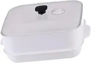 FytStycale Multi-Purpose Square Microwave Steamer with Lid, Kitchen Tool, Vegetable Steamer, Heating Steamer for Kitchen, Office, Single Layer